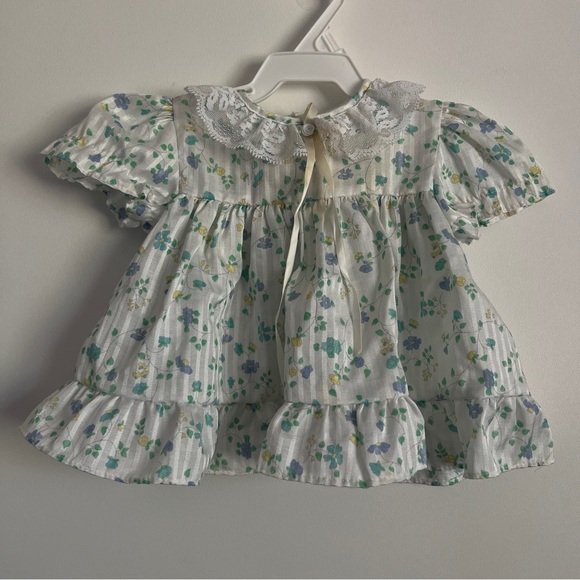 Cutest One Other - Vintage 1980s Cutest One Baby Girl Floral Dress with Lace Trim-Size 12 Months